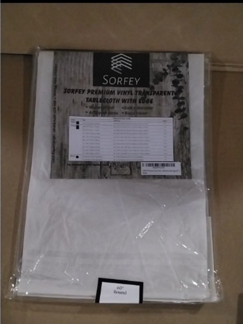 Clear Protective Overlay tablecloth - Unbranded